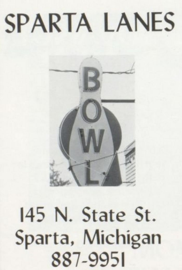 Sparta Lanes (Garden Patch Restaurant) - 1986 Sparta High School Yearbook Ad